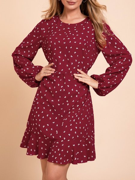 

Red Long Sleeve Chiffon Weaving Dress, Dresses