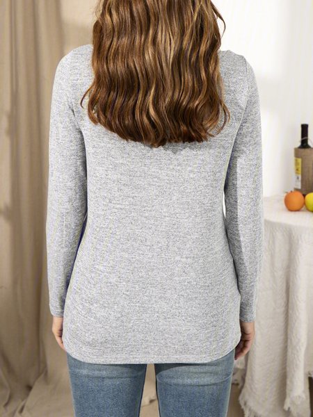 

Ladies Swing Collar Top, Gray, Designers
