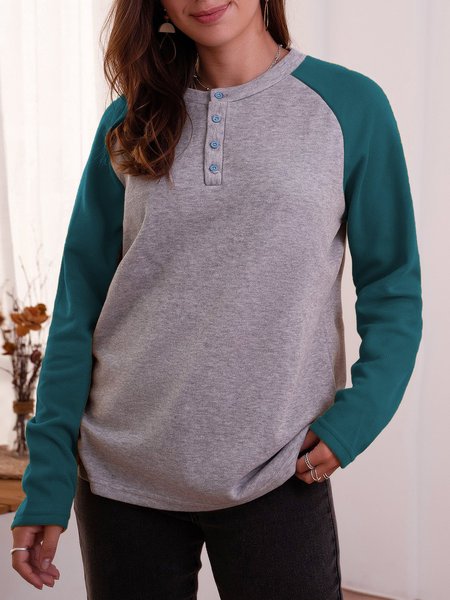 

Color Block Button Down Sweater, Lake blue, Sweaters