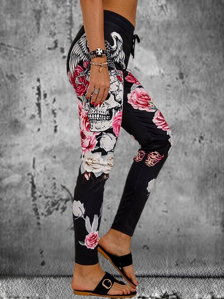 

Graffiti Casual Printed Pants, As picture, Bottoms