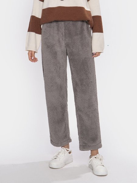 

Cony Hair Casual Paneled Pants, Deep gray, Pants