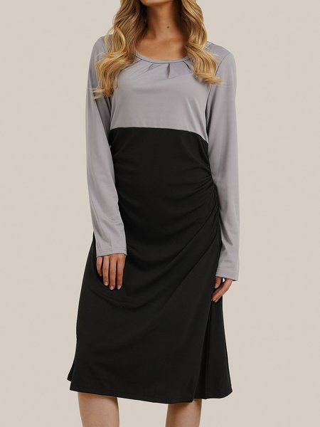 

Vintage Crew Neck A-Line Dresses, Gray, Dresses