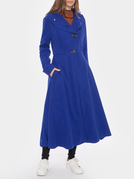 

Vintage Wool Blend Overcoat, Deep blue, Coats