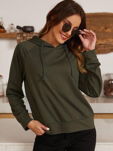 

Army Green Casual Shift Cutout Sweatshirt, Auto-clearance