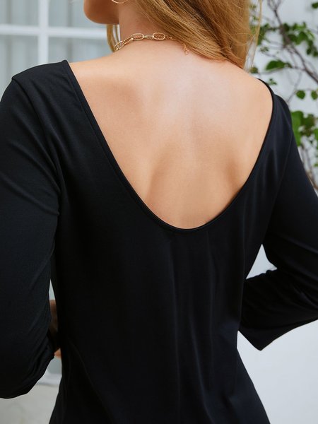

Black Long Sleeve Cocktail Tc Knitting Dress, Dresses