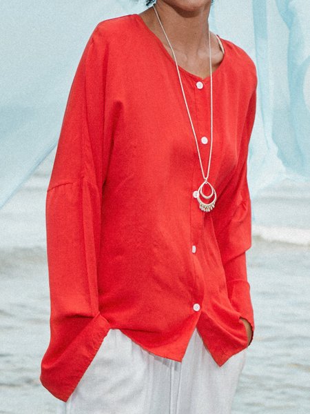 

Women Casual Loose Tops Tunic, Red, Shirts & Blouses