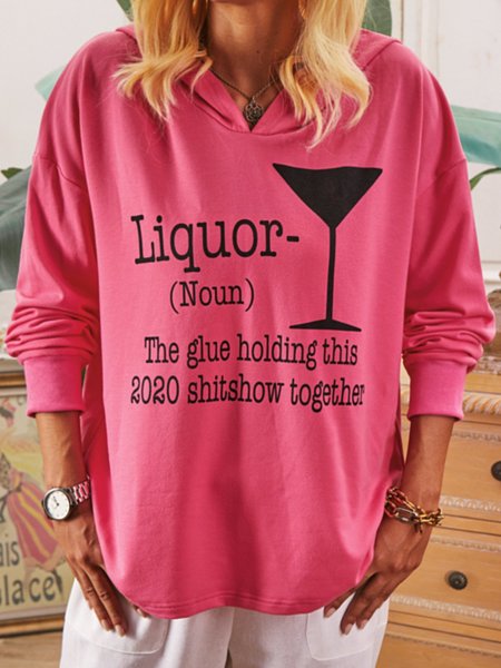 

Pink Boho Letter Shift Hoodie Sweatshirt, Hoodies & Sweatshirts
