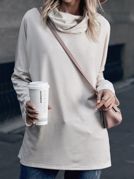 

Shift Long Sleeve Solid Cotton-Blend Shirts & Tops, Light pink, T-Shirts