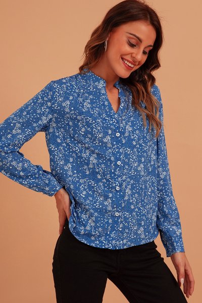 

Blue Tc V Neck Vintage Floral Blouse, Shirts & Blouses