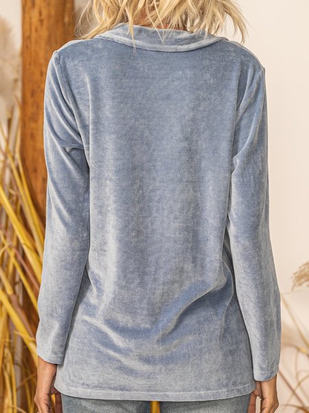 

Buttoned Long Sleeve Sweatshirt, Blue, Hoodies & Sweatshirts