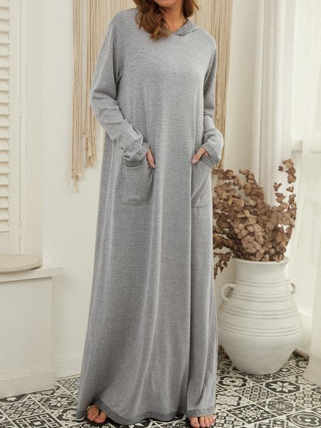 

Knitted Long Sleeve Plain Knitting Dress, Gray, Dresses