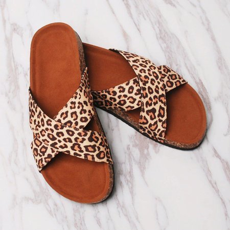 

Ciabatta con Tacco Piatto, Leopardo, Slippers