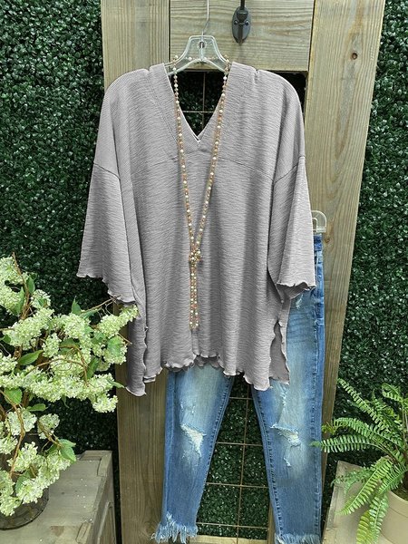 

Top a 3/4 Manica, Grigio, T-Shirts