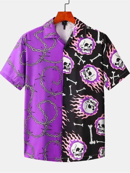 

Skull Casual Shirts & Tops, Purple, Shirts