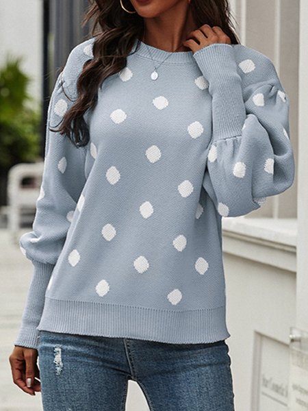

Knitted Long Sleeve Shirts & Tops, Light blue, Sweaters