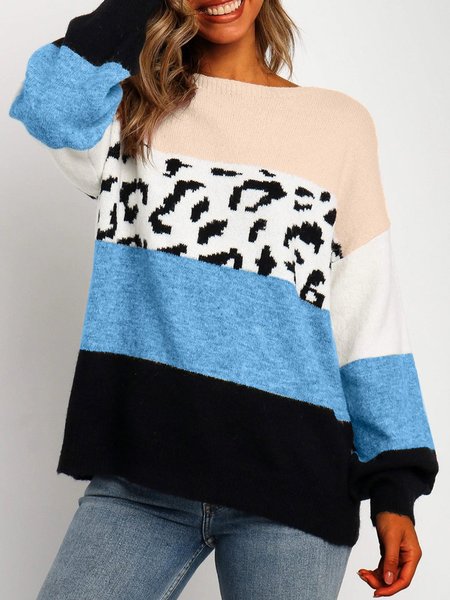 

Casual Knitted Sweater, Lightblue, Sweaters