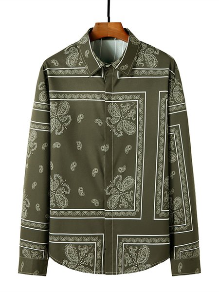 

Black Printed Vintage Shirts & Tops, Brown, Long Sleeves Shirts