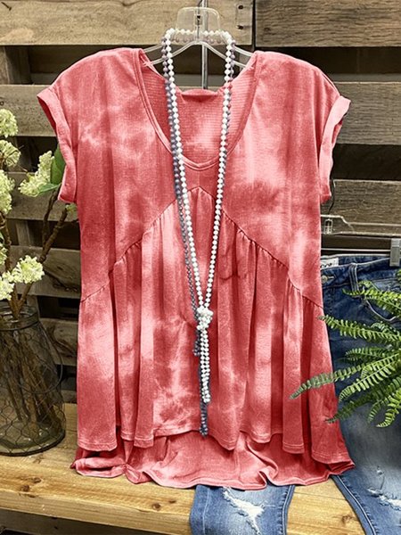 

T-Shirt con Scollo a V, Rosso, T-Shirts