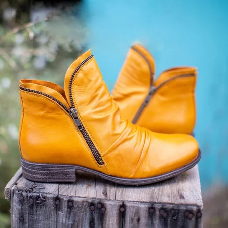 

Low Heel Winter Boots, Green, Boots