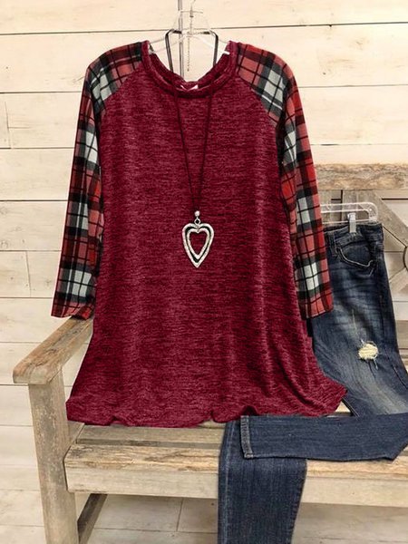 

Deep Gray Casual Cotton Long Sleeve Shirts & Tops, Red, Tops