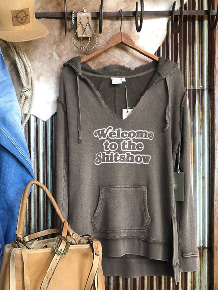 

Personalized Printed Long Sleeve Hoodie, Gray, Long sleeve tops