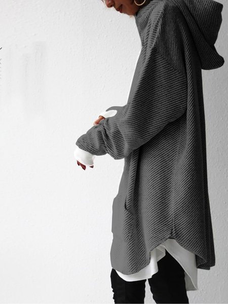 

Felpa con Cappuccio Casuale Dritto Tinta unita Felpa, Grigio scuro, Hoodies & Sweatshirts