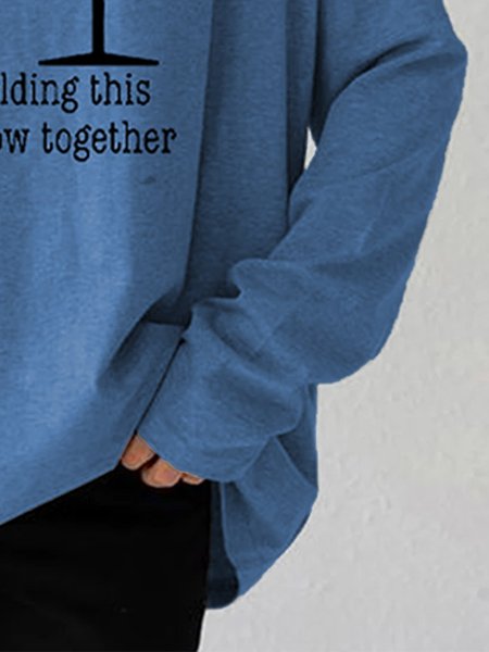 

Gray Cowl Neck Cotton-Blend Casual Top, Blue, Hoodies & Sweatshirts