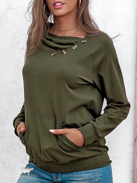 

Nuovo Donna Moda Vacanza Tinta Unita Vintage Casuale Felpa, Verde militare, Hoodies & Sweatshirts