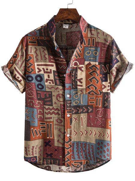 

Men's Linen Tribal Printed Shirts, Red, Winter Clearance
