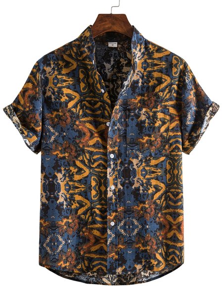 

Men's Printed Linen Tribal Shirts, Orange, Winter Clearance