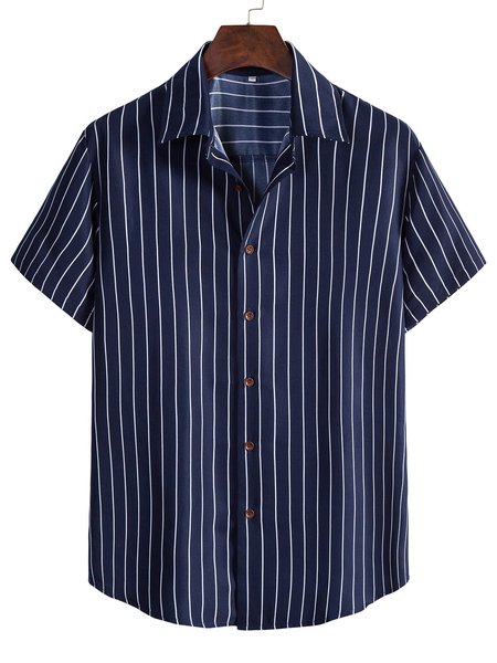 

Men's Striped Casual Shirts, Blue, Winter Clearance