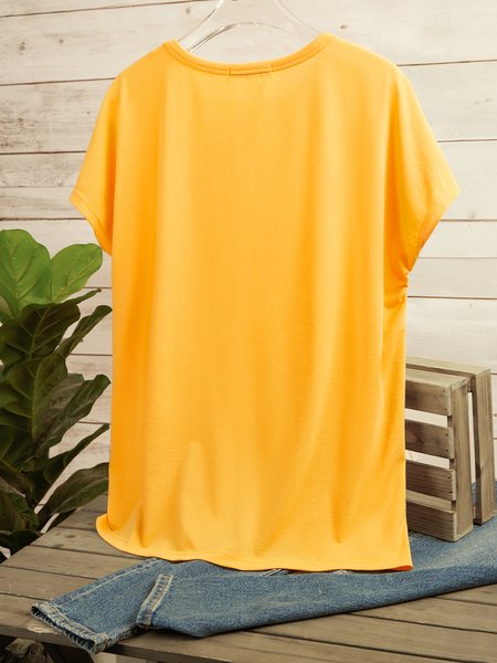 

Round Neck Animal Regular Fit Short Sleeve T-Shirt, Yellow, T-Shirts