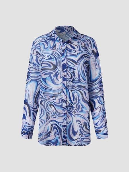 

Printed V Neck Loosen Shirts & Tops, Multicolor, Shirts & Blouses