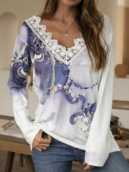 

Floral-Print Long Sleeve Casual Shirts & Tops, Flower, Long sleeve tops