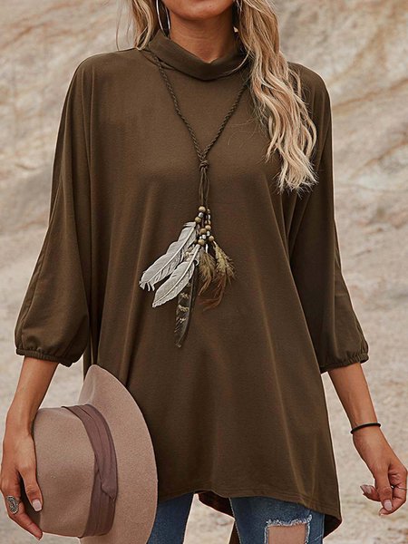 

Brown Cotton-Blend Long Sleeve Shirts & Tops, T-Shirts