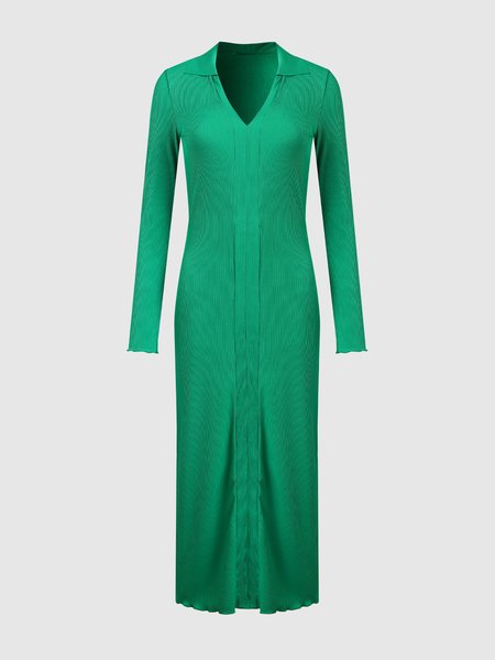 

Casual Slim Fit Knitting Dress, Green, Mini Dresses