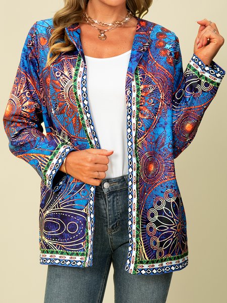 

Round Neck Outerwear, Blue, Coats & Jackets