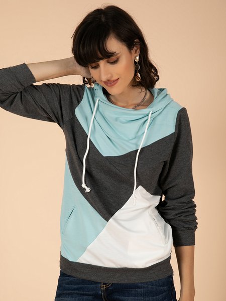 

Blue Color-Block Casual Long Sleeve Sweatshirts, Sweatshirts & Hoodies