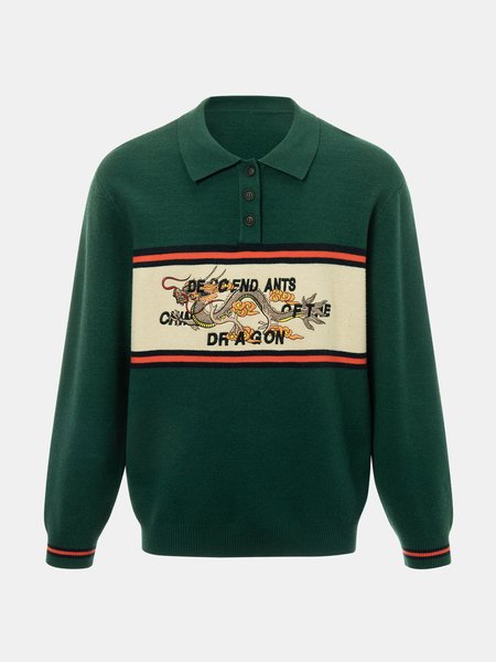 

Casual Long Sleeve Sweater, Green, Men's Sweater