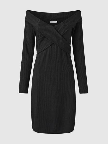 

Cross Simple Fitted Dress, Black, Mini Dresses
