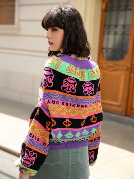 

Long Sleeve Holiday Sweater, As picture, Pullovers