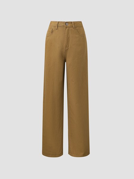 

Cotton Loosen Pants, Deep khaki, Pants