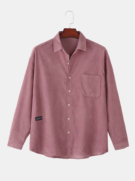 

Plain Casual Cotton Shirts & Tops, As picture, Men's shirts