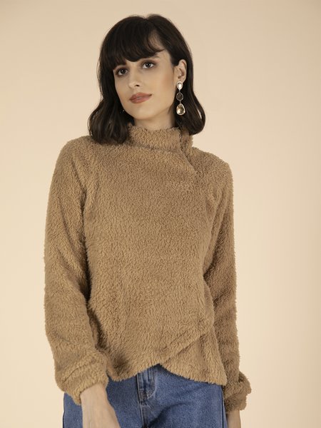 

Casual Long Sleeve Shirts & Tops, Khaki, Long sleeve tops