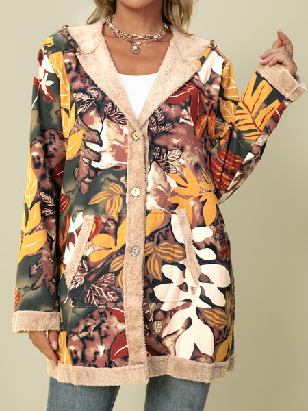 

Long Sleeve Casual Cotton-Blend Outerwear, Khaki, Coats & Jackets