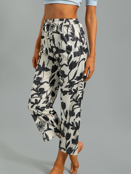 

Floral Shift Pants, White, Pants