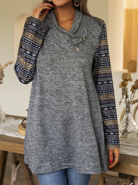 

Tribal Casual Cotton-Blend Sweater, Gray, Sweaters