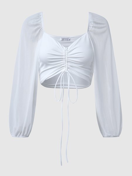 

Boat Neck Regular Fit Tops, White, Tops
