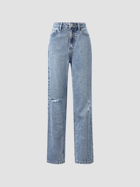 

Casual Household Daily Vintage Loosen Pants, Blue, Pants