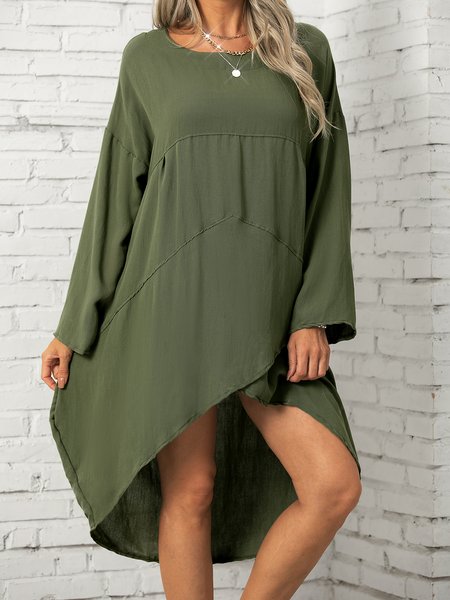 

Linen Irregular Craftsmanship Vintage Dresses, Green, Mini Dresses